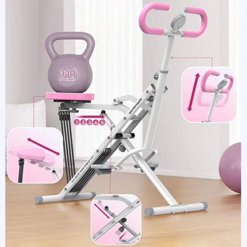 Adjustable Assisted Squat Machine with Resistance Bands, Cardio and Strength Training - Afrofit GymStore