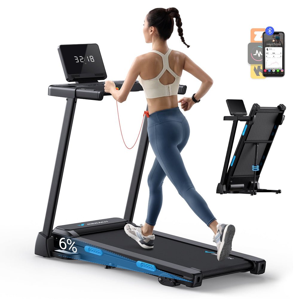 Merach Domestic Treadmill with 12km/h speed, Foldable | 15% Incline T12 - Afrofit GymStore