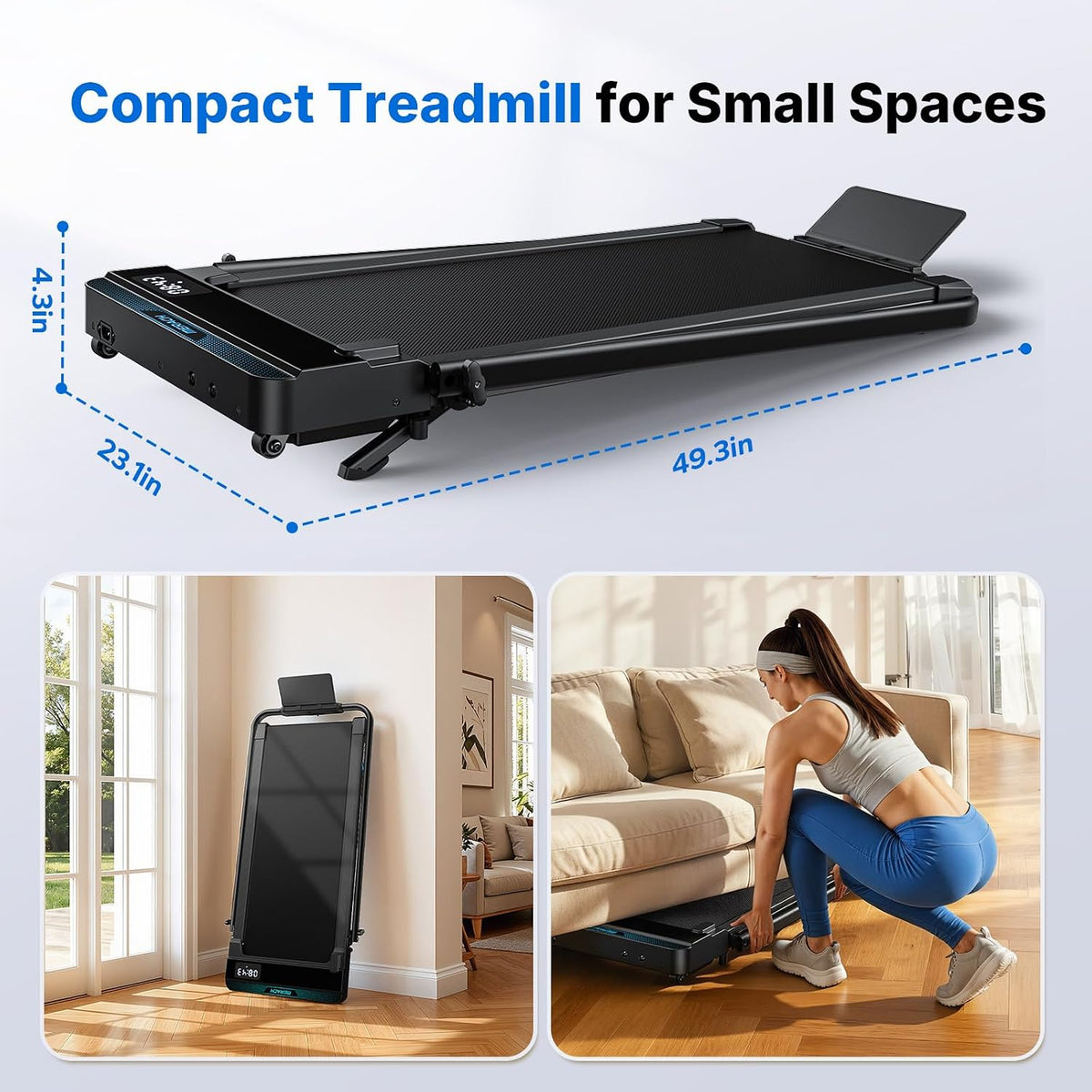 MERACH Domestic Treadmill with 12km/h Speed, Foldable | 6% Incline T12B1
