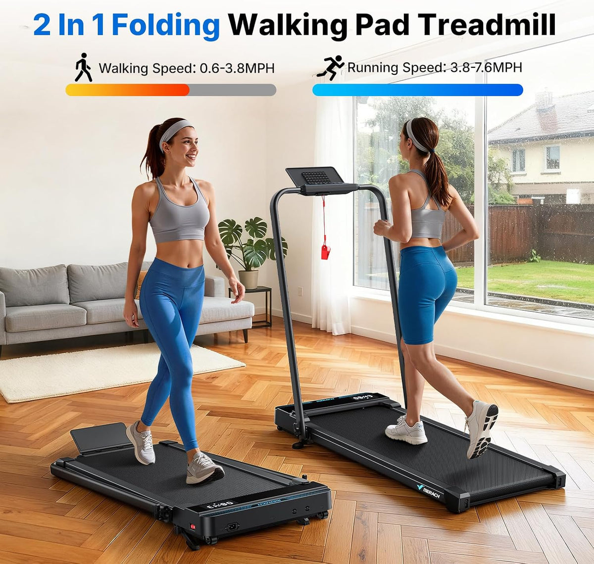 MERACH Domestic Treadmill with 12km/h Speed, Foldable | 6% Incline T12B1
