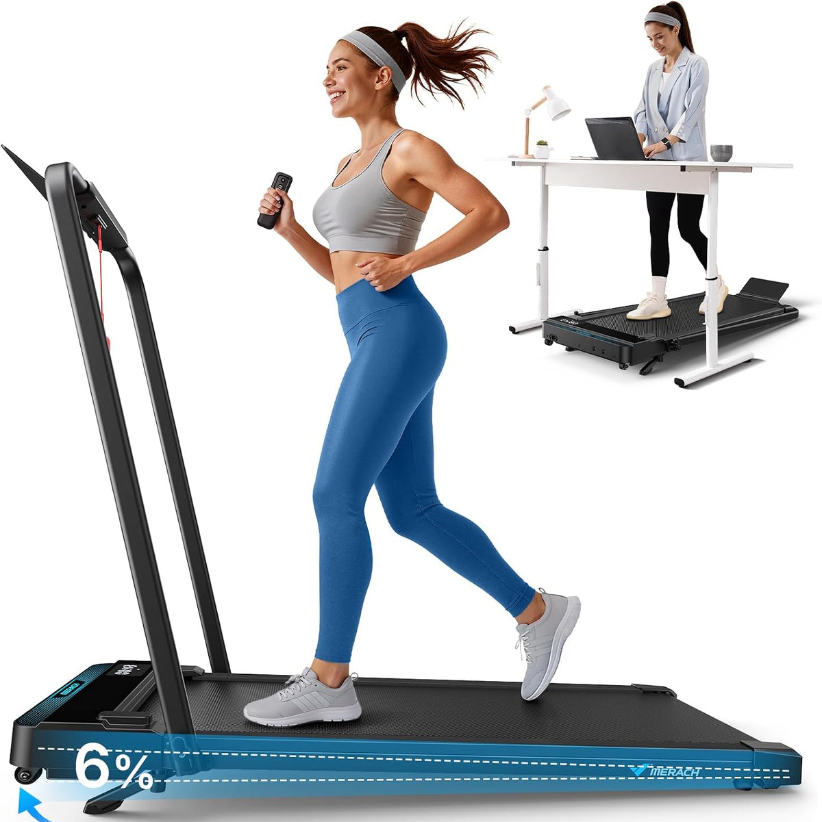 MERACH Domestic Treadmill with 12km/h Speed, Foldable | 6% Incline T12B1